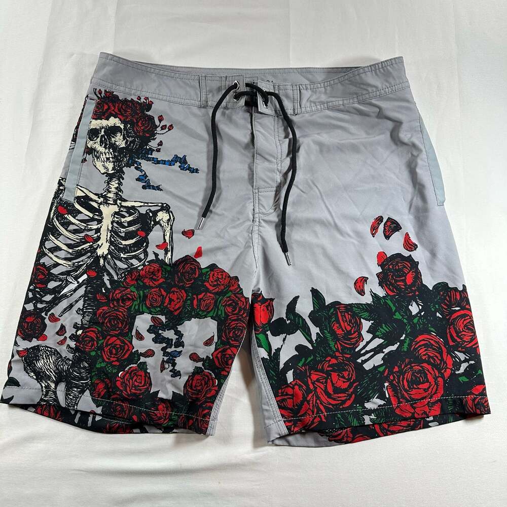 SEC.119 Grateful Dead Bertha Skeleton and Roses Board Shorts